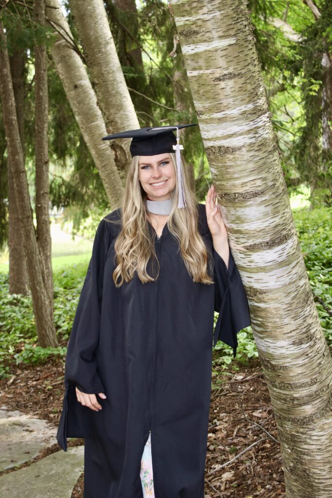 Madison Miranda receiving her masters in speech language pathology from Calvin University